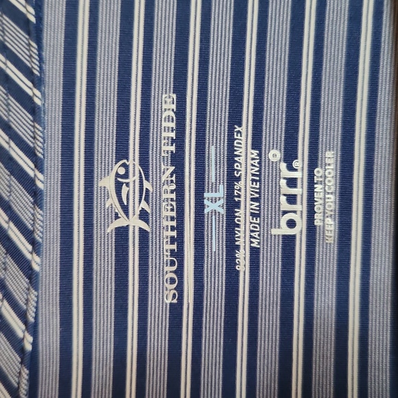 SOUTHERN TIDE BRREEZE BOWEN STRIPE PERFORMANCE POLO IN AGED DENIM XL - Picture 5 of 5